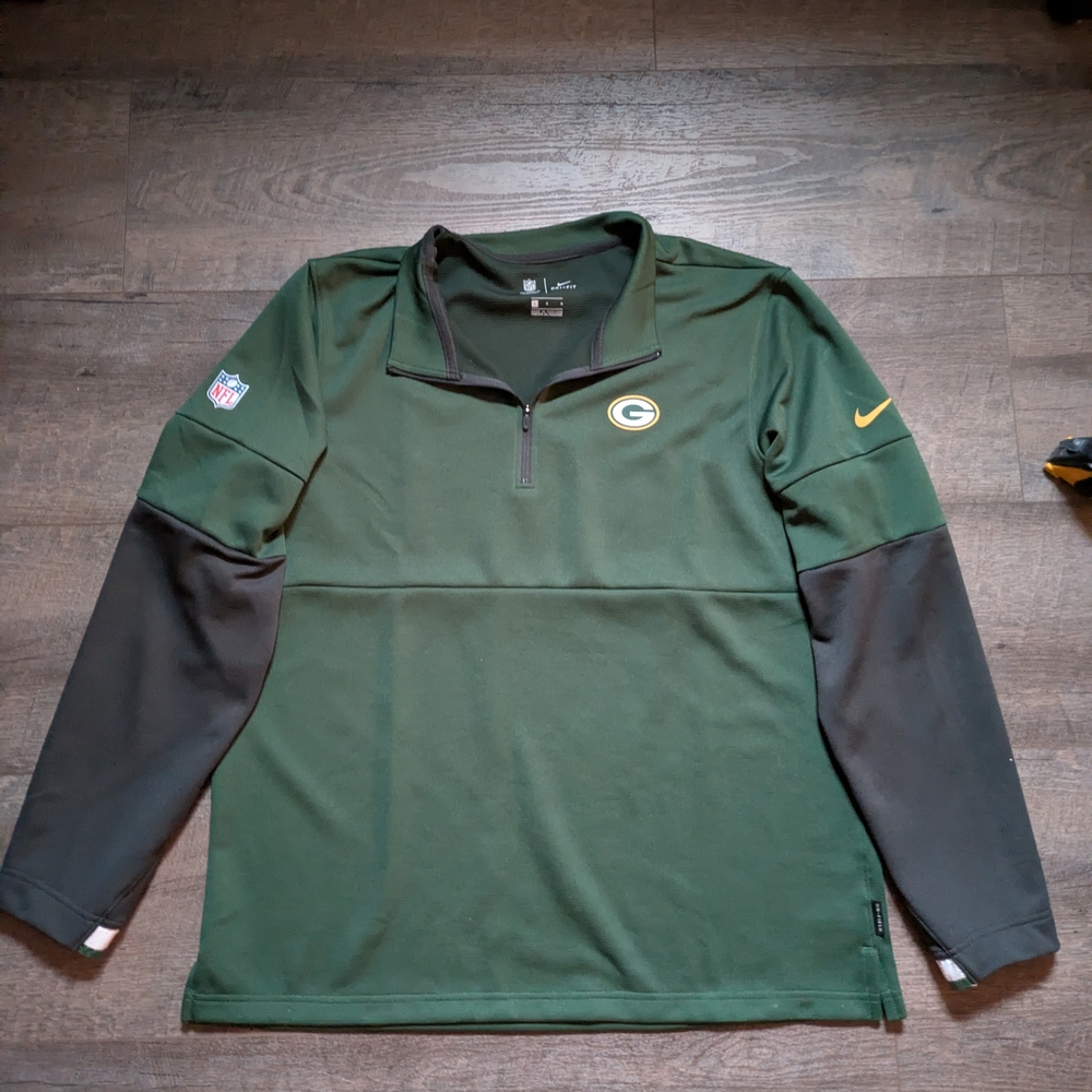Nike Green Bay Packers Green Quarter-Zip Pullover Jacket